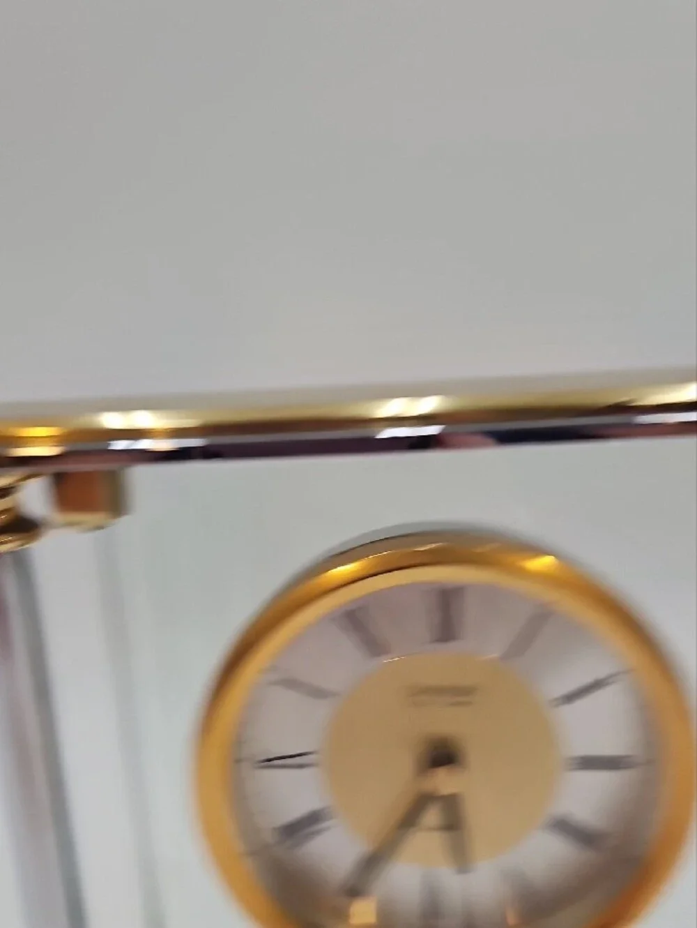 Danbury Clock Co. Glass and Gold Mantel Clock - Gold & Silver Accent